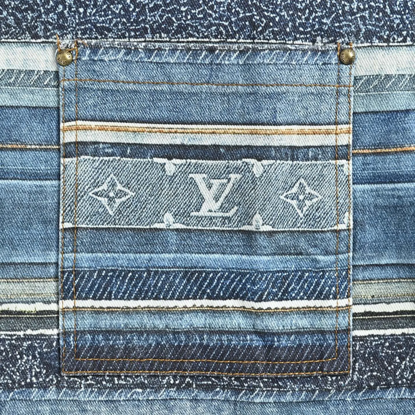 Louis Vuitton/Louis Vuitton jacquard striped denim shirt